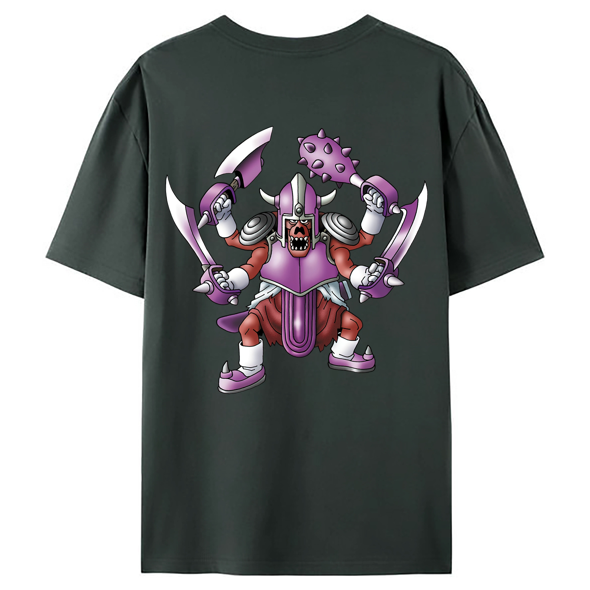 （画像用） ドラゴンクエスト Doragon Kuesuto Dragon Quest 綿100％ メンズ半袖Tシャツ（バックプリント） 通気性